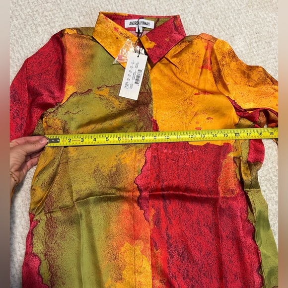 NWT Andrea lyamah Vana Shirt (Eros print) • $230 MSRP Colorful Blouse size 4 - Picture 4 of 6
